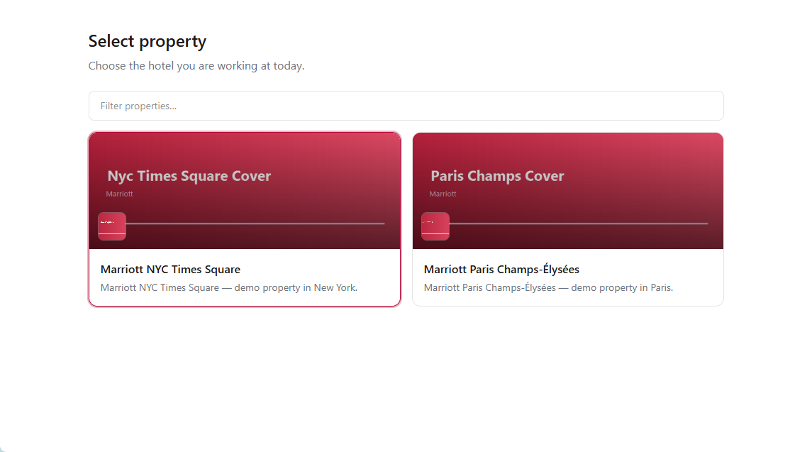 Zoya guest request routing to housekeeping